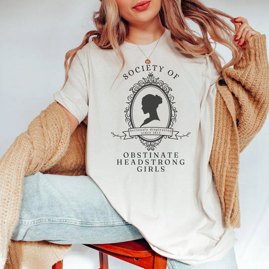 Pride and Prejudice Shirt | Obstinate Headstrong Girl Cotton Tee