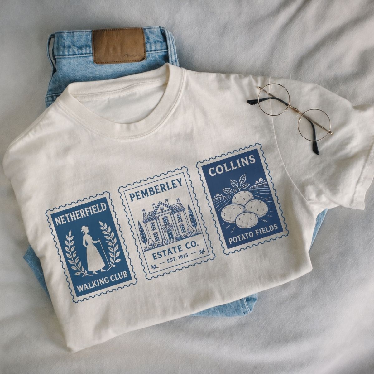 Pride and Prejudice Stamps Tee