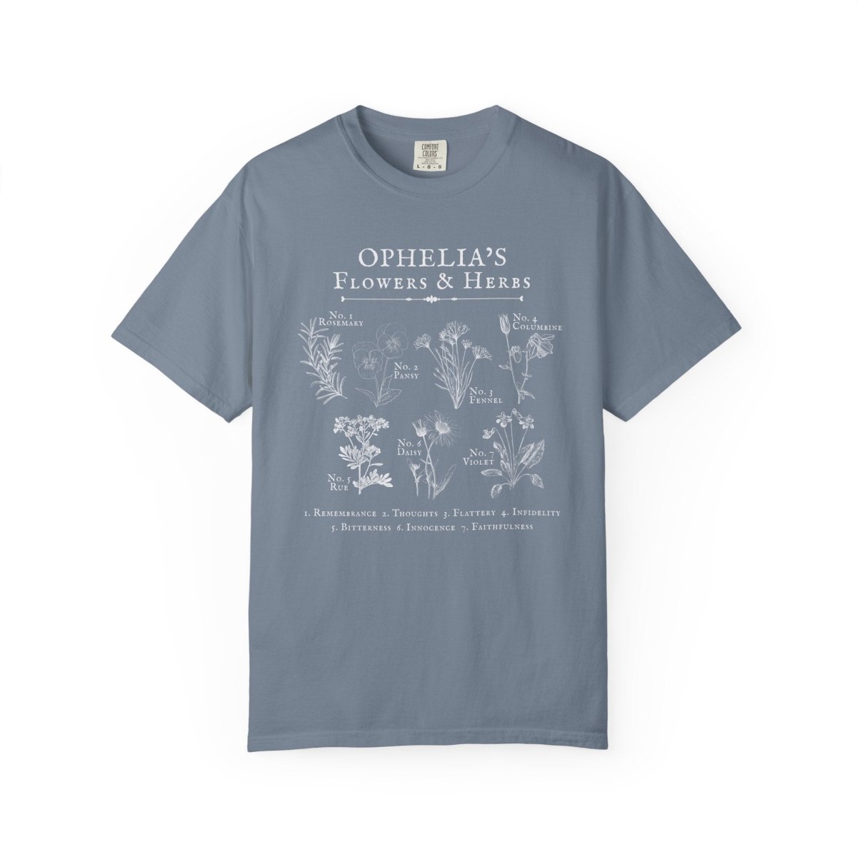Shakespeare Ophelia Shirt | Hamlet Comfort Colors® 100% Cotton Tee