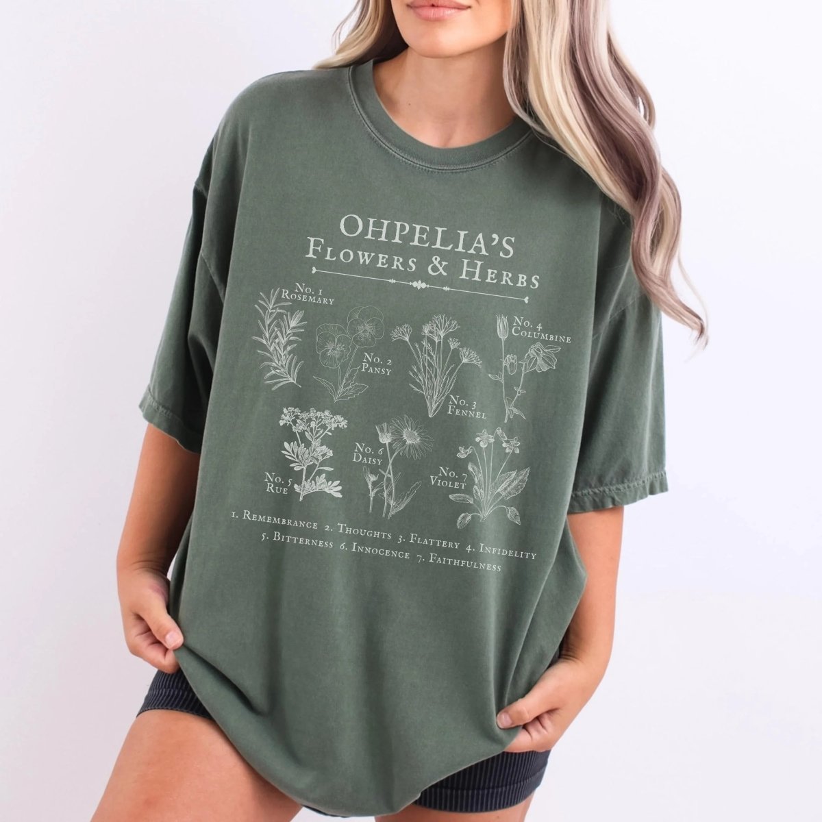 Shakespeare Ophelia Shirt | Hamlet Comfort Colors® 100% Cotton Tee