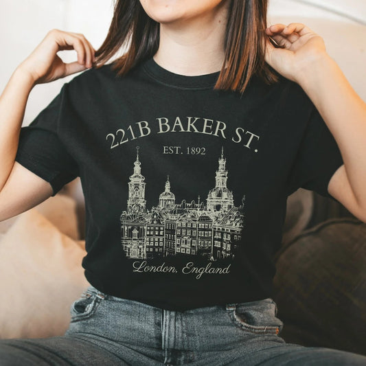 Sherlock Holmes Shirt | 221B Baker St Soft 100% Cotton Tee