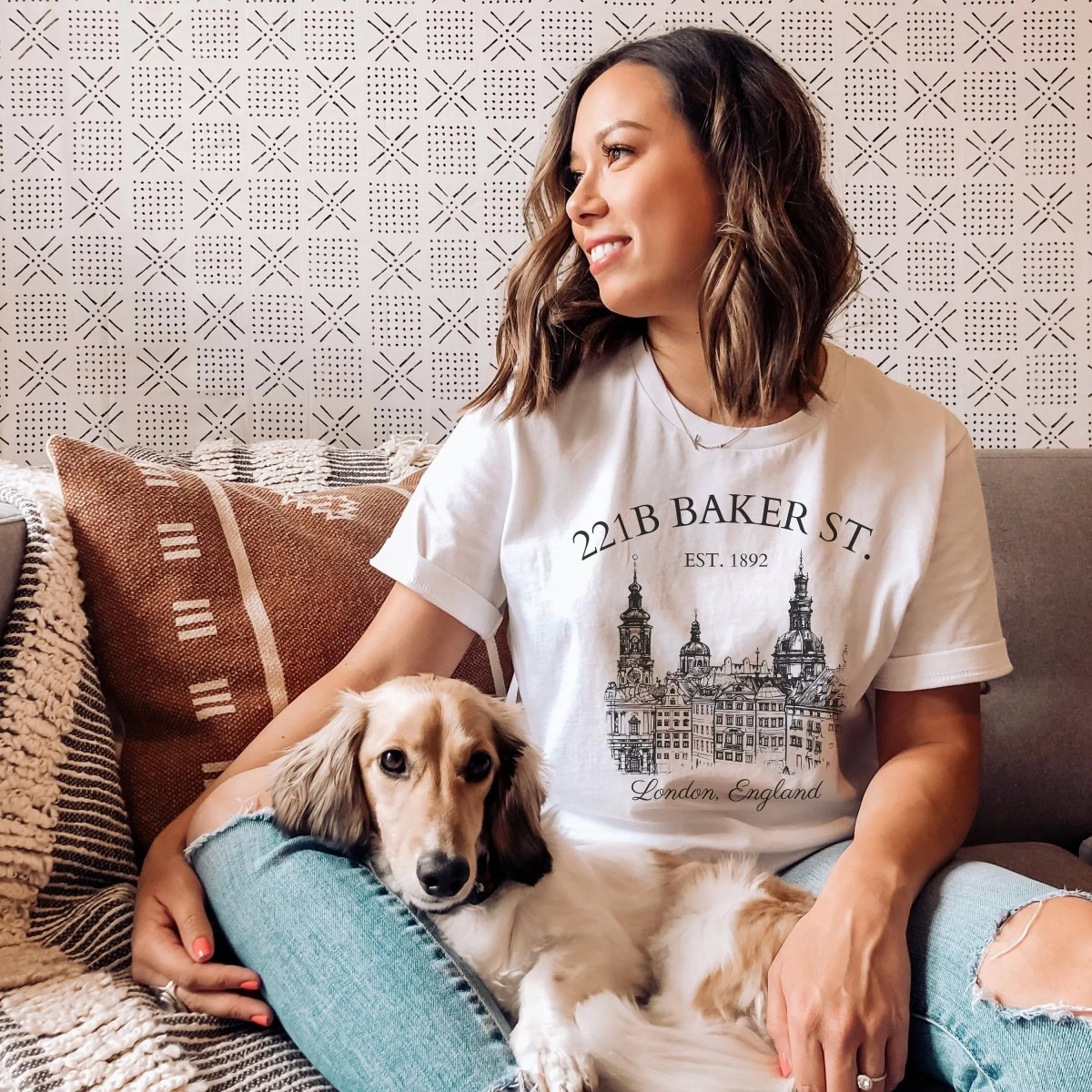 Sherlock Holmes Shirt | 221B Baker St Soft 100% Cotton Tee