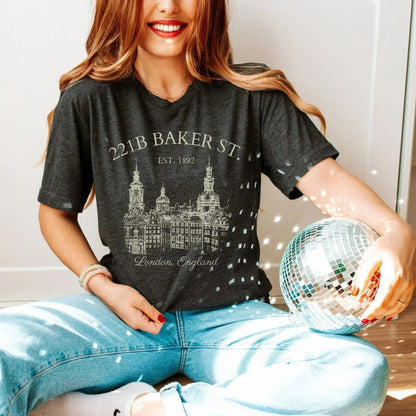Sherlock Holmes Shirt | 221B Baker St Soft 100% Cotton Tee