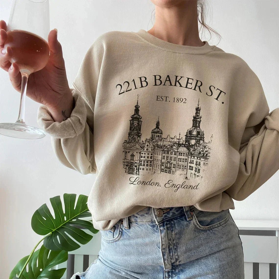 Sherlock Holmes Sweatshirt | 221B Baker St Cotton Blend Crewneck