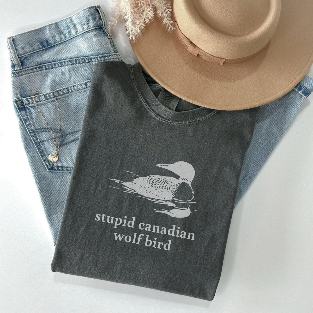 Stupid Canadian Wolf Bird Shirt