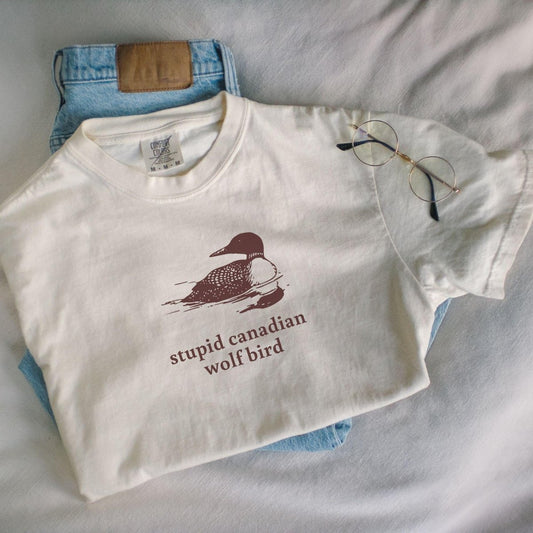 Stupid Canadian Wolf Bird Shirt