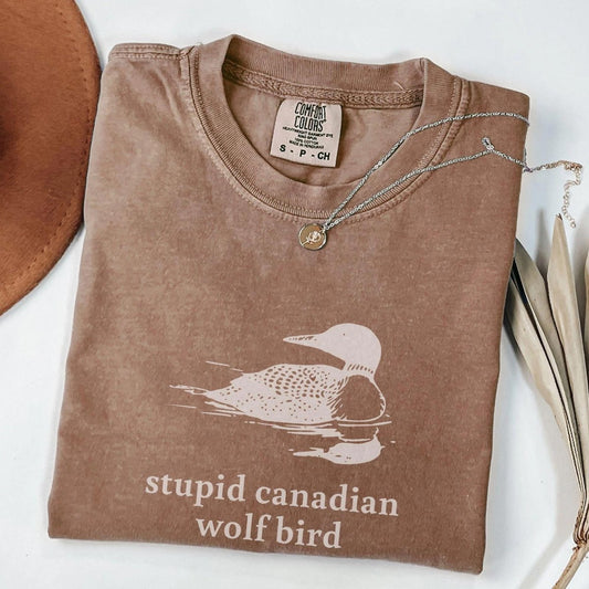 Stupid Canadian Wolf Bird Shirt