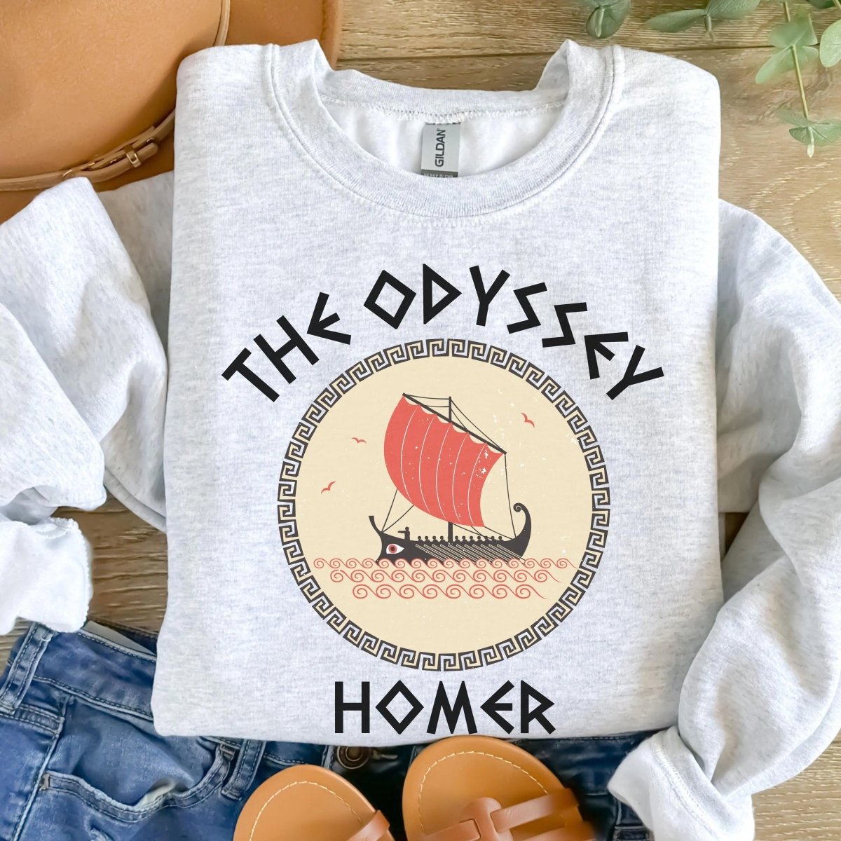 The Odyssey Homer Sweatshirt | Greek Myth Cotton Blend Crewneck