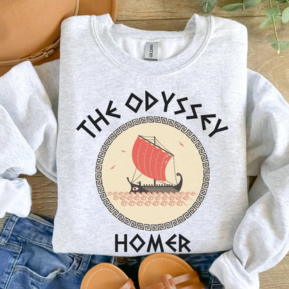 The Odyssey Homer Sweatshirt | Greek Myth Cotton Blend Crewneck