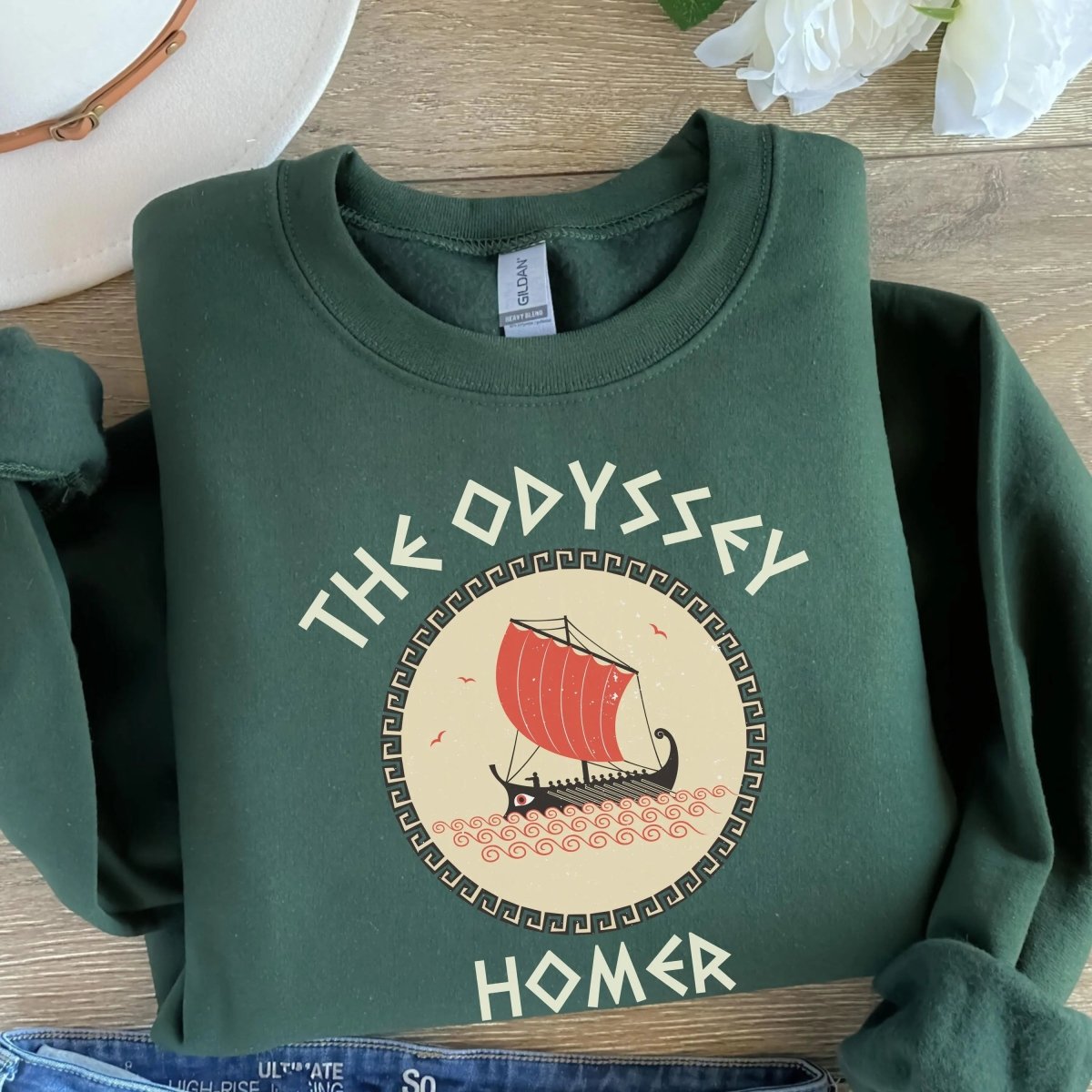 The Odyssey Homer Sweatshirt | Greek Myth Cotton Blend Crewneck