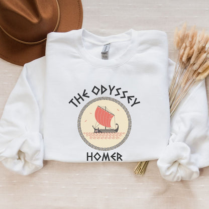 The Odyssey Homer Sweatshirt | Greek Myth Cotton Blend Crewneck