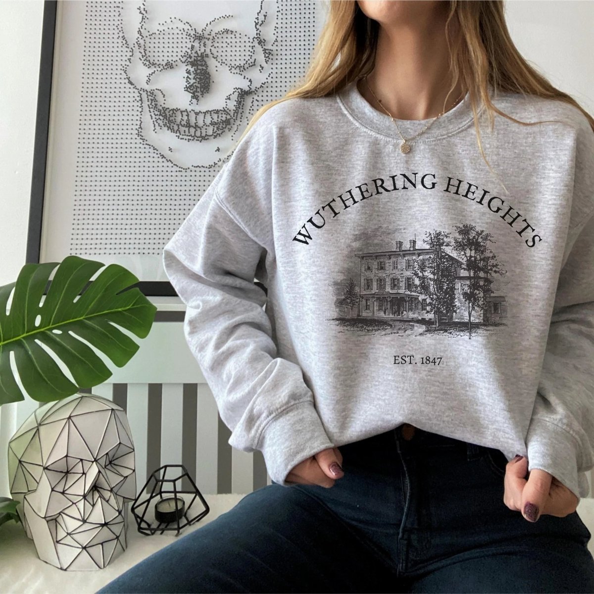 Wuthering Heights Sweatshirt | Dark Academia Cotton Blend Crewneck