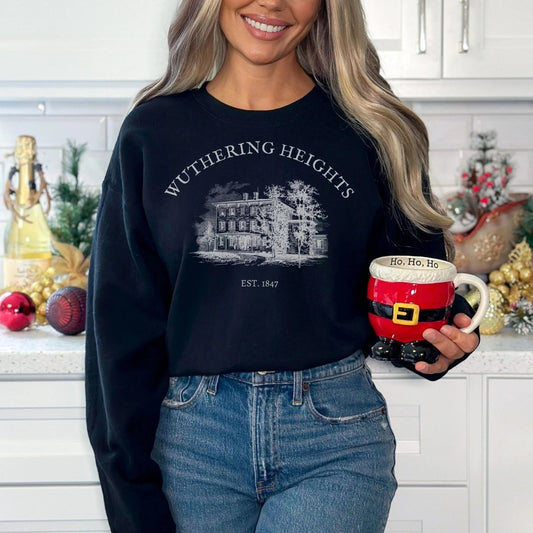 Wuthering Heights Sweatshirt | Dark Academia Cotton Blend Crewneck
